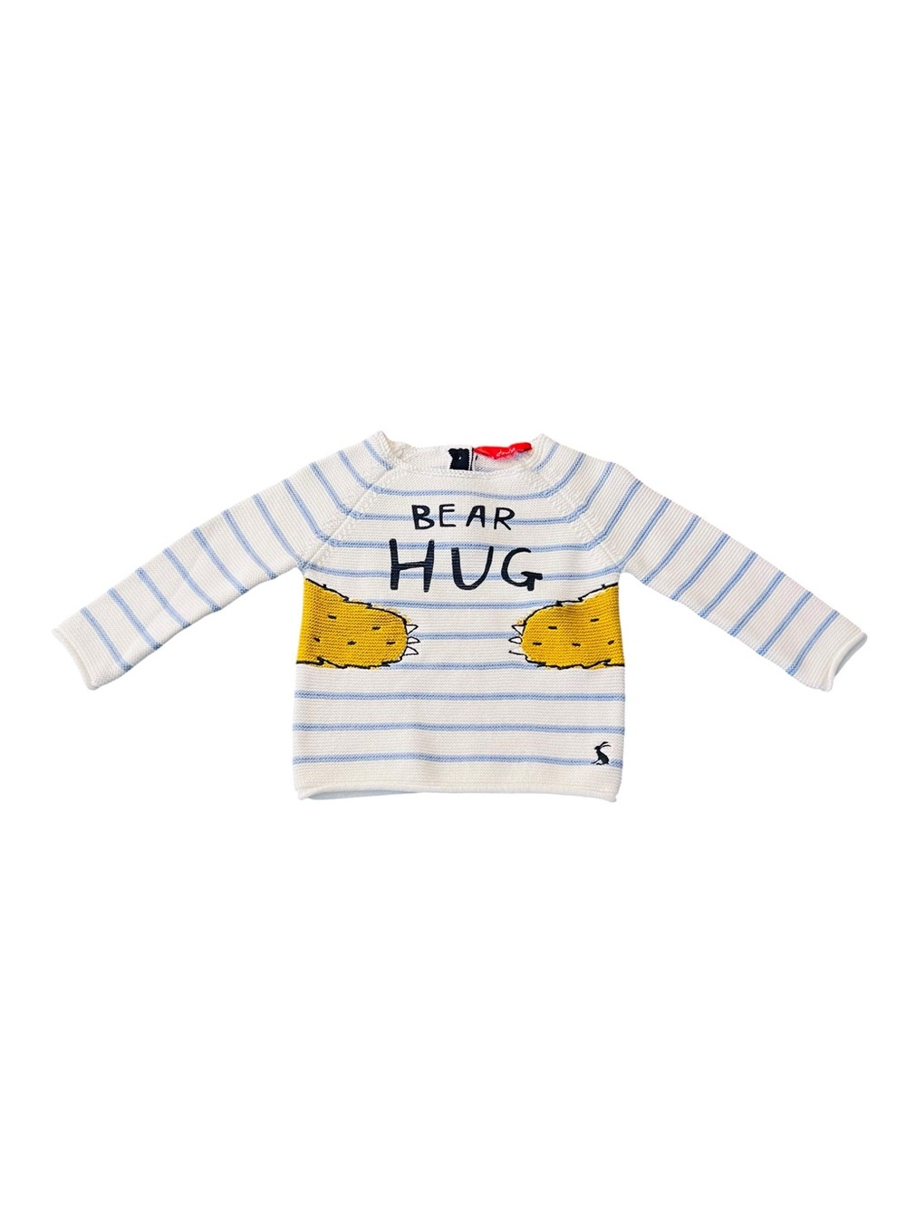 Joules 'Bear Hug' Striped Sweater - White, Blue & Yellow Size 2T